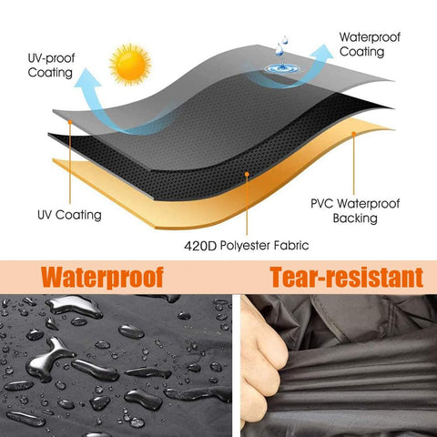 Aidetech windproof drawstring hem keeps cover secured in gusts.