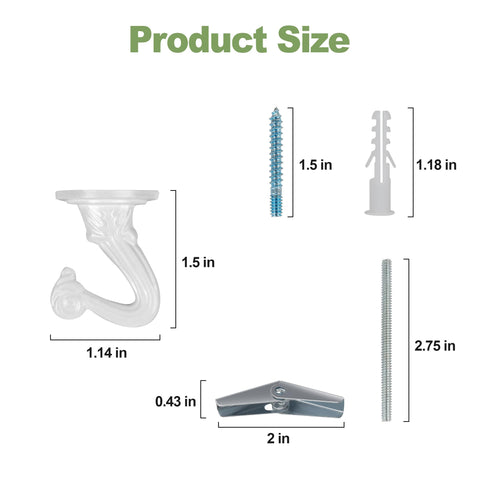 Aidoclip ceiling hook installation hardware 6-pack includes bolts and screws for easy setup.