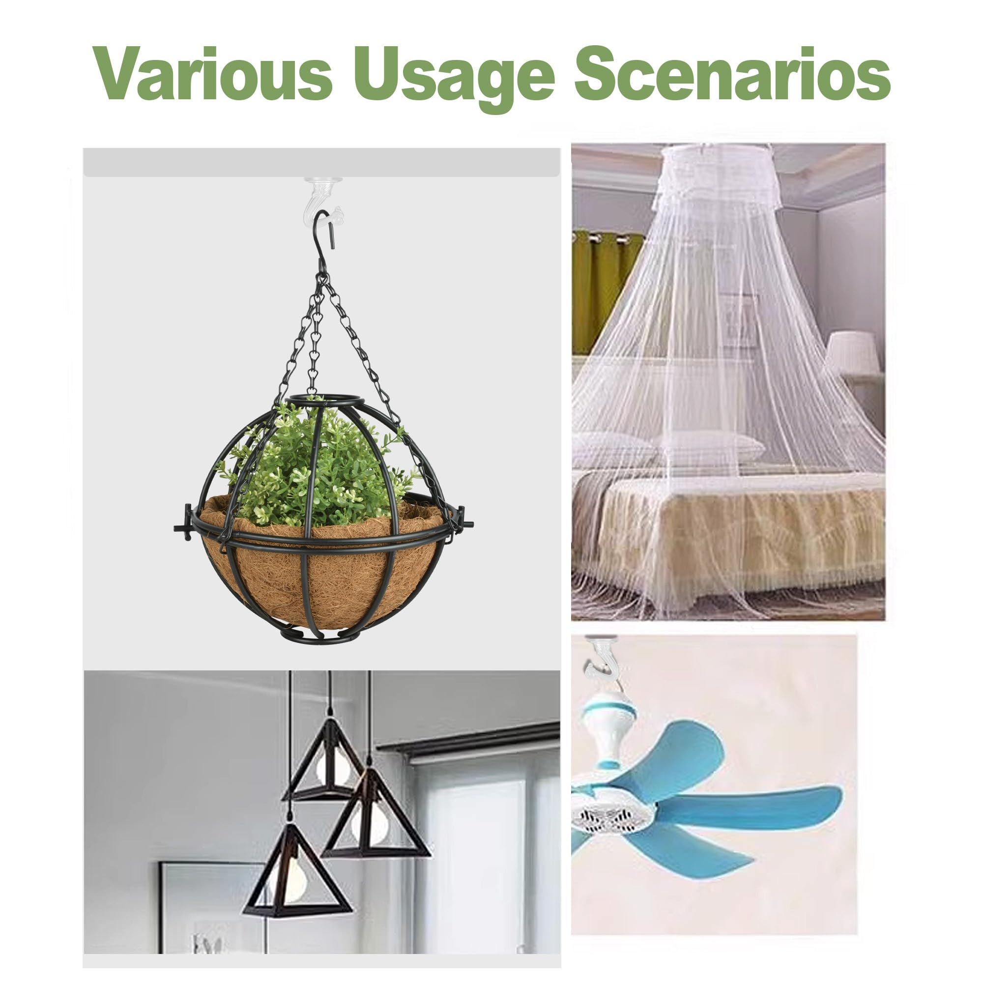 Aidoclip ceiling hook lights 6-pack suspends pendant or string lights securely.
