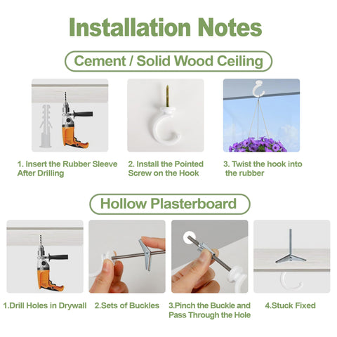 Aidoclip ceiling hook wall mount highlights robust hardware for various walls.