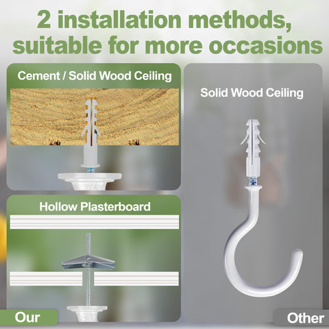 Aidoclip ceiling hook wind chimes 6-pack stabilizes outdoor décor.