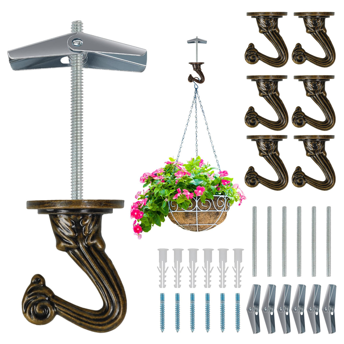 Aidoclip ceiling swag hook set display for sturdy hanging of decor.