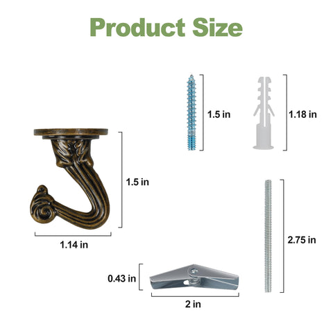 Aidoclip ceiling swag hook set hardware-included for easy mounting.