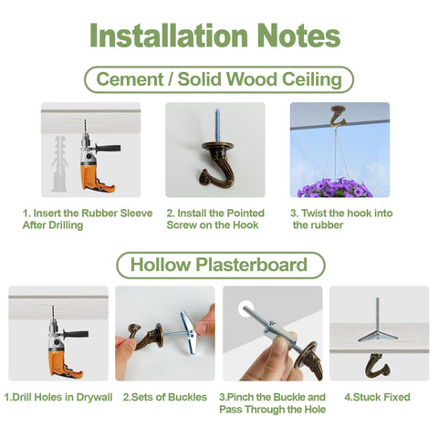 Aidoclip ceiling swag hook set plant-hanging compatibility for interior greenery.