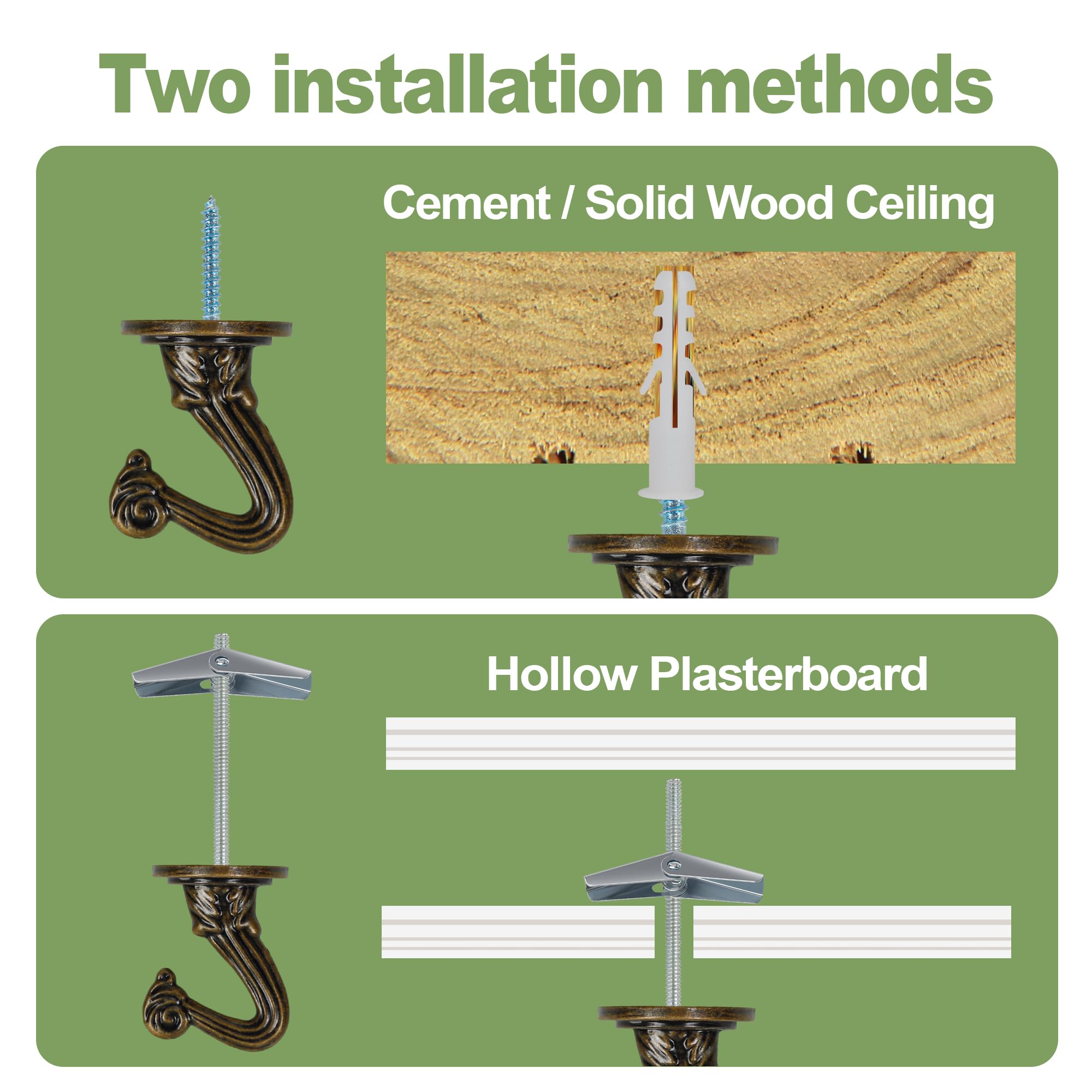 Aidoclip ceiling swag hook set solid-metal construction for durability.
