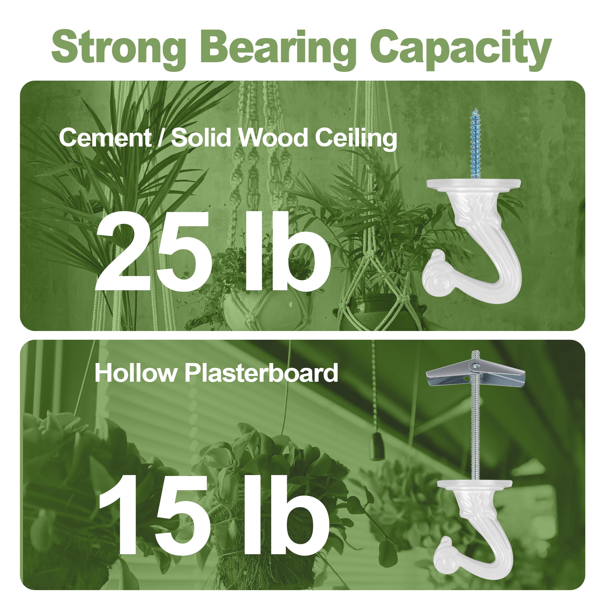 Aidoclip hanging plant setup showing ceiling suspension.