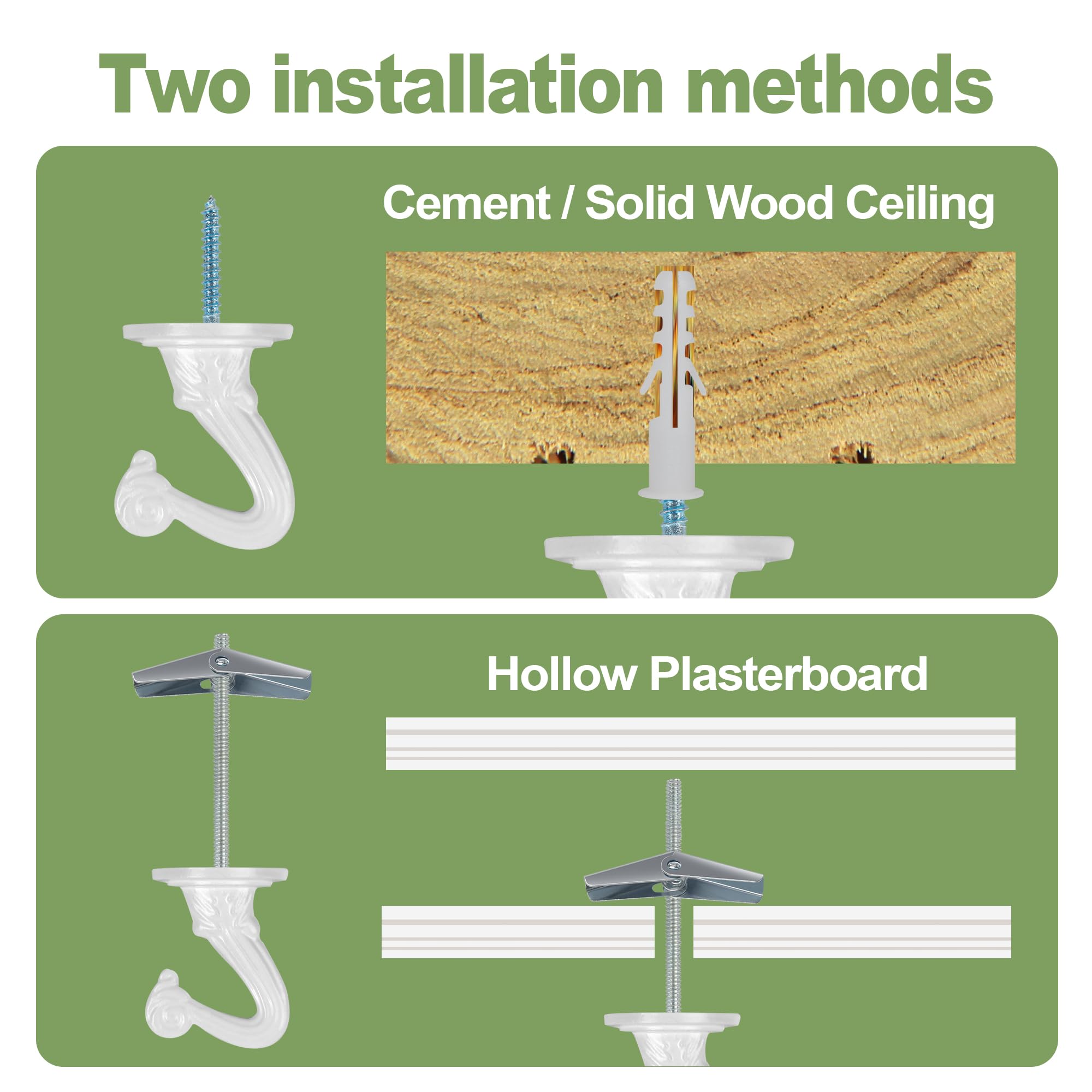 Aidoclip heavy-duty hooks with mounting hardware for strong suspensions.