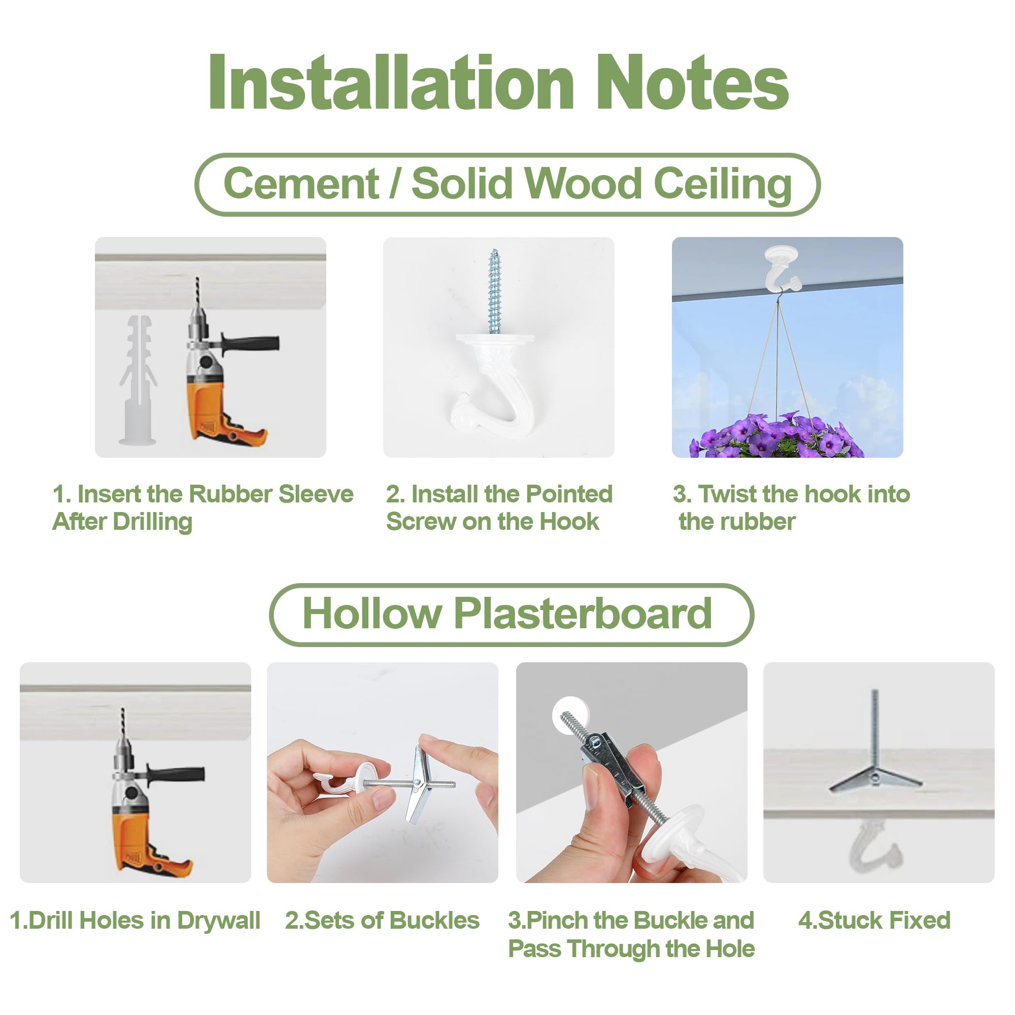 Aidoclip load-capacity up to 25 pounds on solid walls for sturdy suspensions.