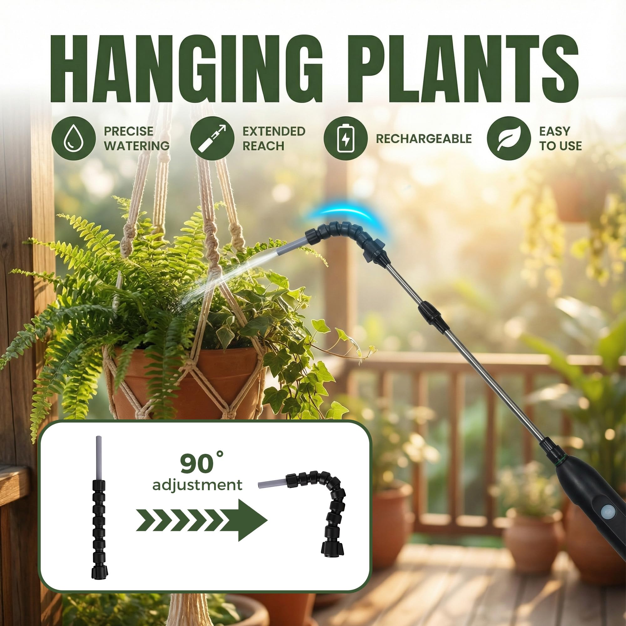 Aidoclip waterer fan nozzle delivers a gentle mist for delicate foliage