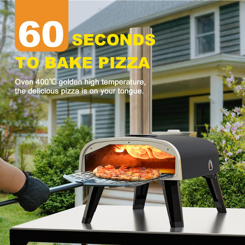 Aidpiza pellet-fuel oven thermometer highlights precise heat for perfect crust.