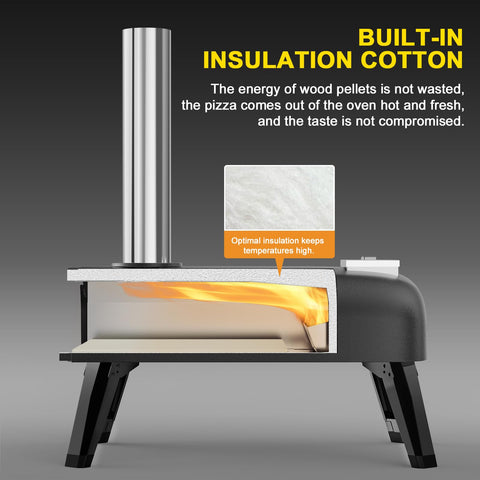 Aidpiza stainless-steel body resists outdoor elements for lasting performance.