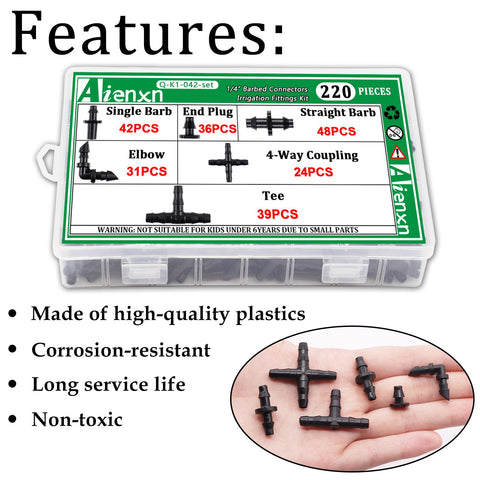 Aienxn tee barb connector image, versatile fitting for irrigation lines
