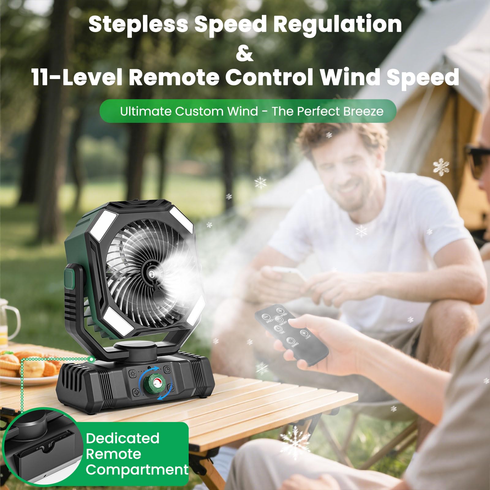 AIEPOCH camping fan with easy-carry handle for portable use