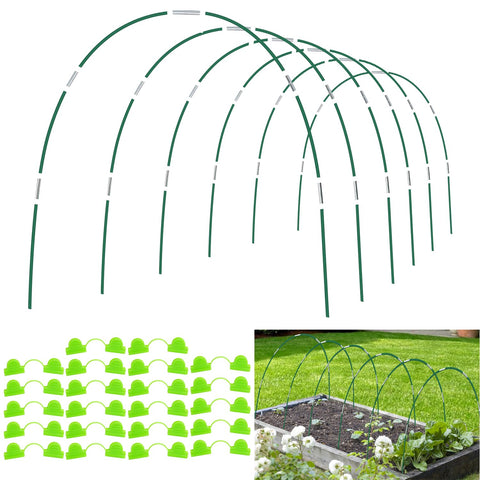 Aierden 36Pcs garden hoops kit laid out for DIY greenhouse tunnels.