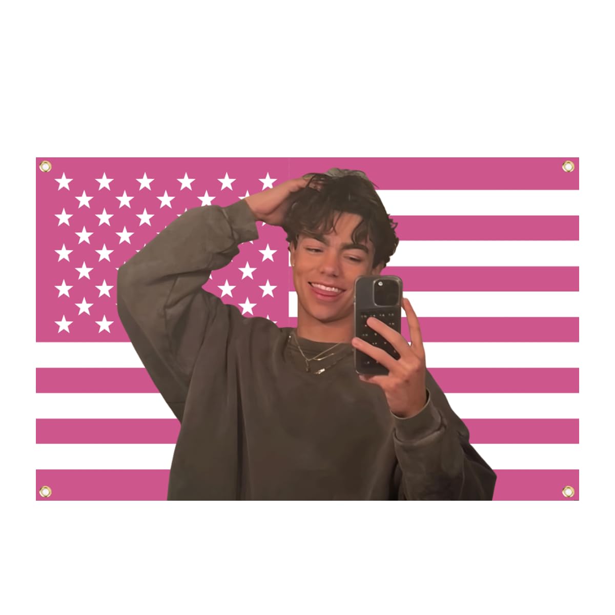 Aieted Malachi Barton flag 3x5 ft pink, dorms and outdoors decoration.