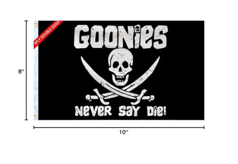 Aieted Never Say Die flag in a dorm or tailgate setup.