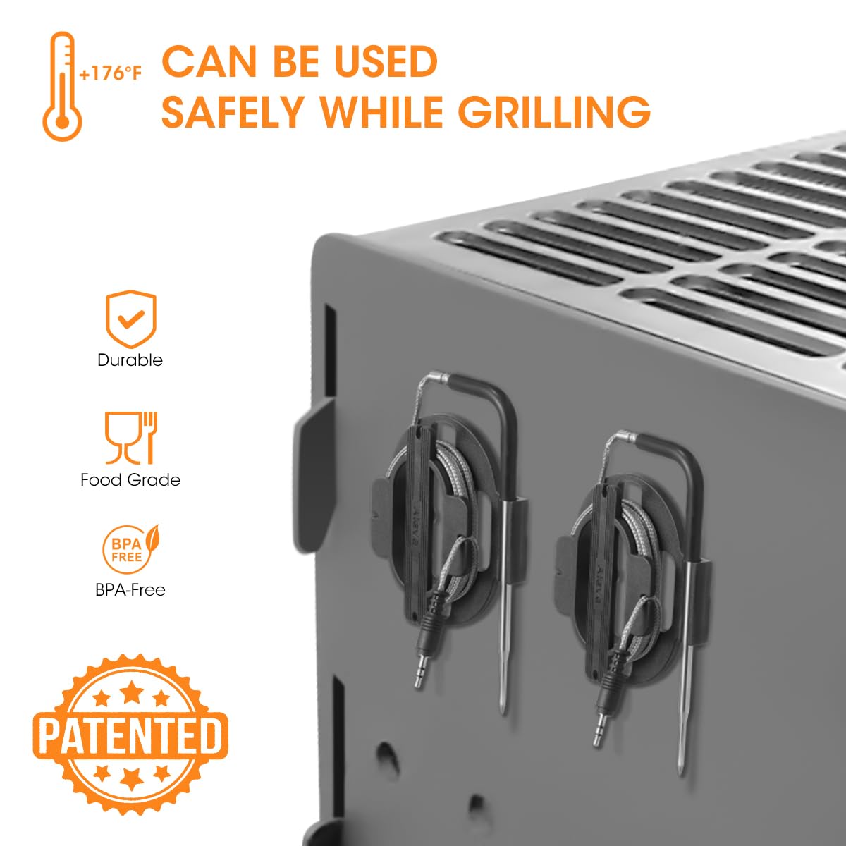 AIEVE magnetic wrap clings to grill for quick probe access