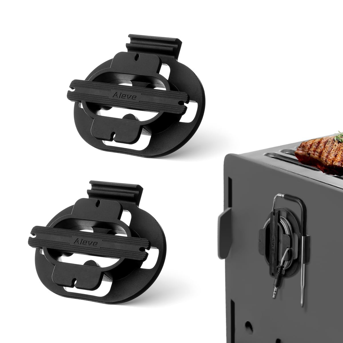 AIEVE meat probe organizer with magnetic wrap for tidy kitchen storage