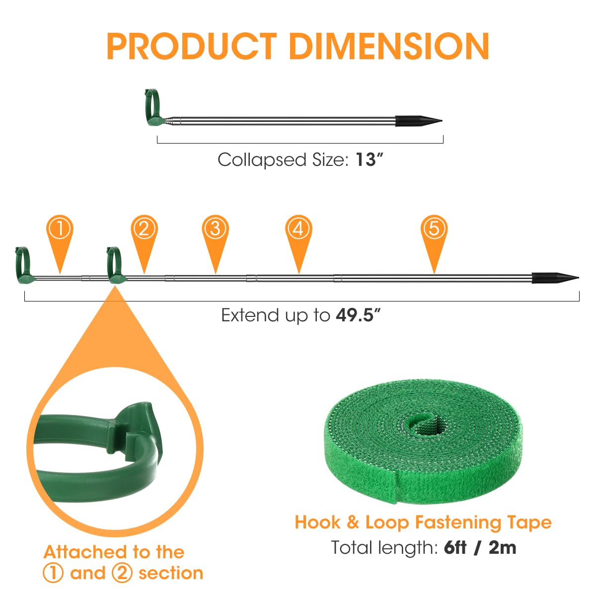 AIEVE Monstera support stake keeps climbing vines upright without stressing roots