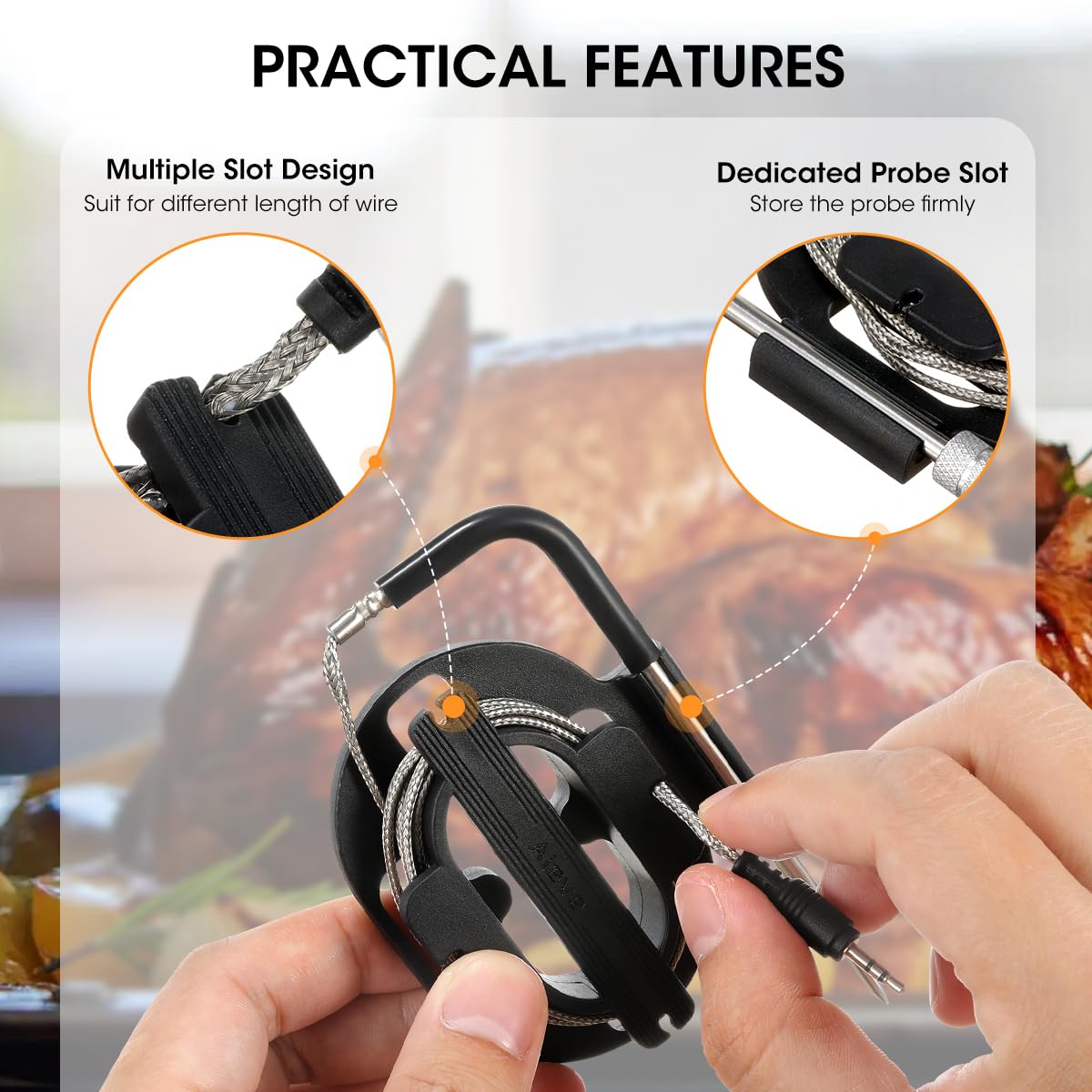AIEVE 2-pack cord winder keeps 45-inch probes neatly coiled
