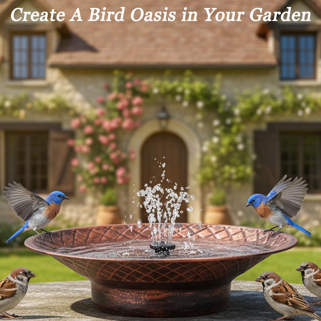 Aifeorzo bird bath 12inch bowl provides ample water for visiting birds