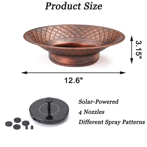 Aifeorzo bird bath bronze-finish enhances garden wildlife aesthetic