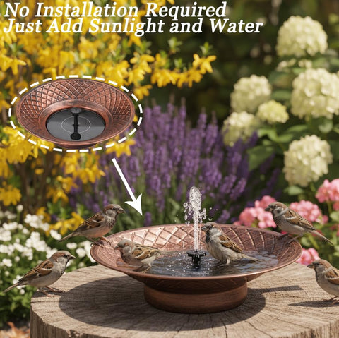 Aifeorzo bird bath garden setup easily fits patios or paths