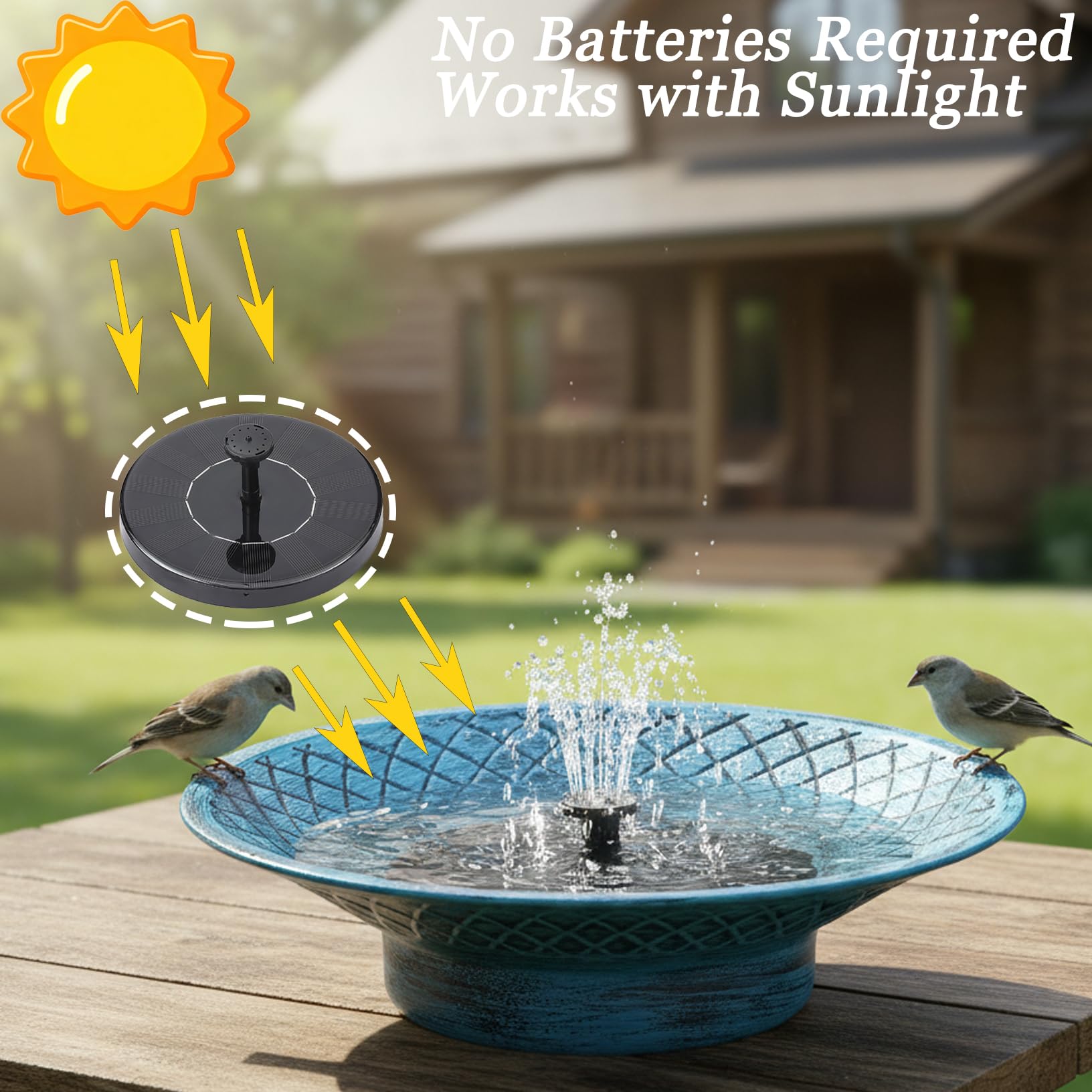 Aifeorzo blue solar bird bath fountain adds visual charm to gardens.