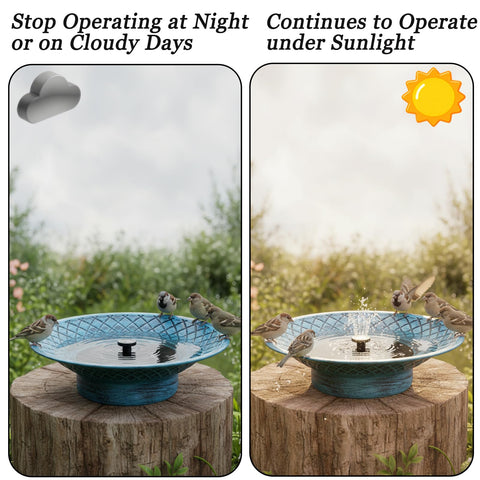 Aifeorzo blue water basin with 3-inch depth supports comfortable avian bathing.