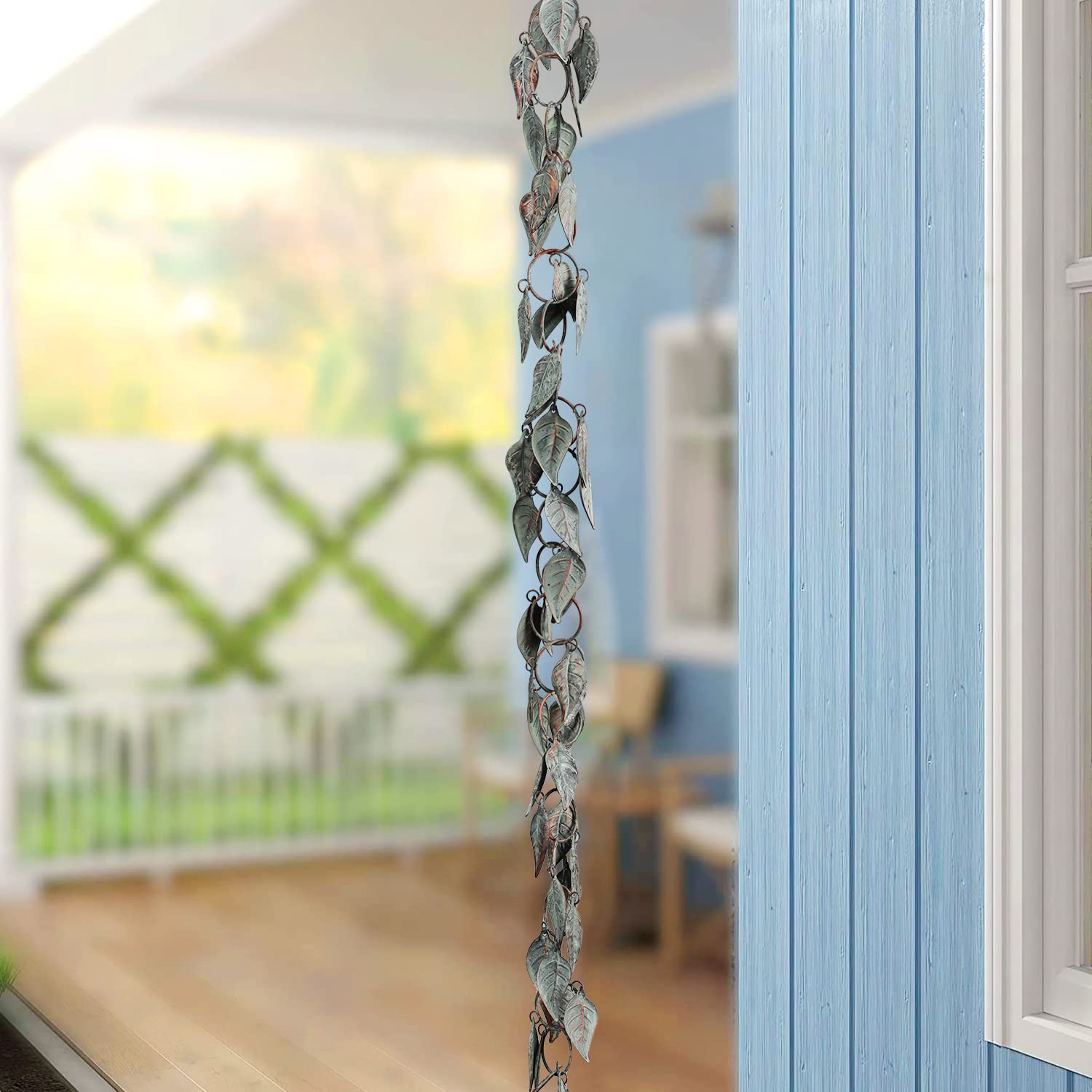 Aifeorzo eaves rain chain offers easy, tool-free hanging.