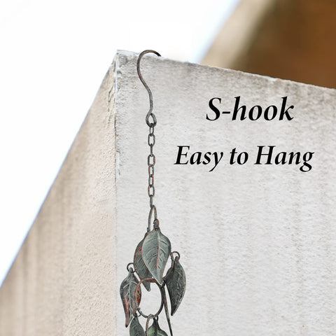 Aifeorzo outdoor rain chain serves garden decor on trellis.