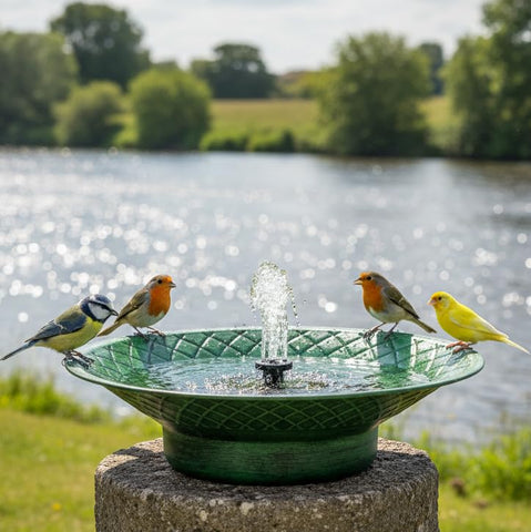 Aifeorzo solar bird bath outdoor bowl attracts birds with sun-powered fountain