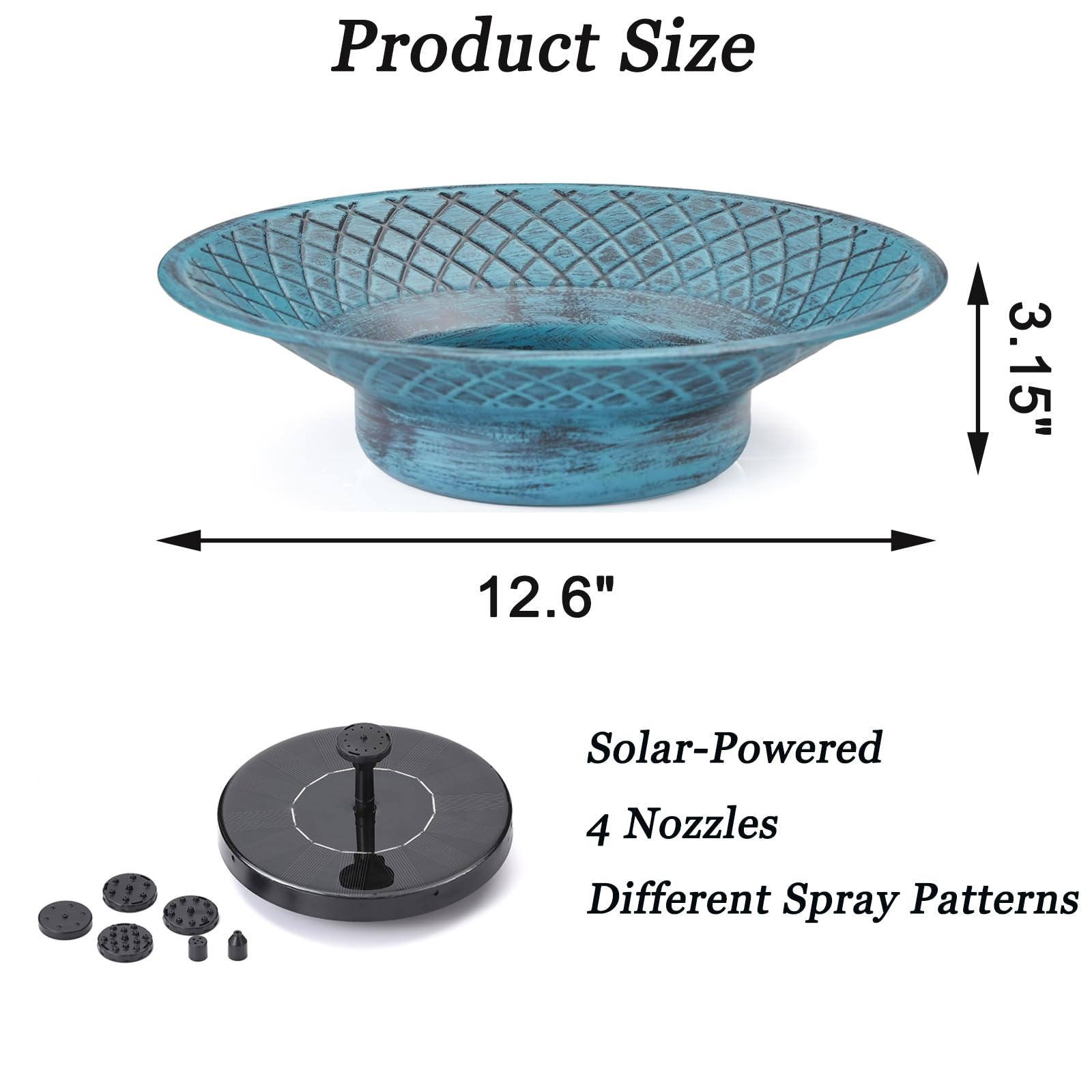 Aifeorzo solar bird bath pump keeps water circulating quietly in sunlight.
