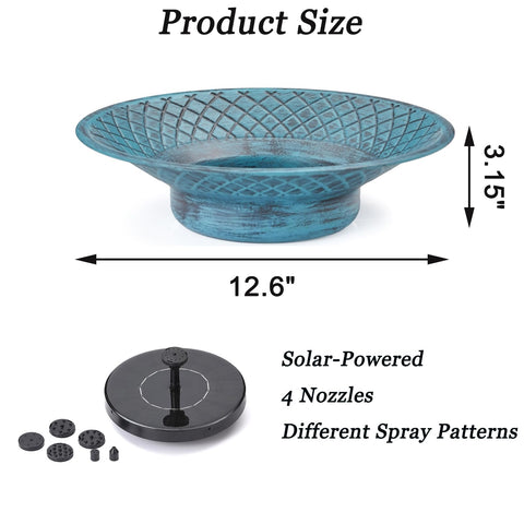Aifeorzo solar bird bath pump keeps water circulating quietly in sunlight.