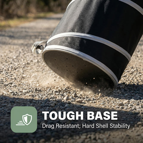 AIFLAG collapsible trash can with zipper lid seals odors and prevents spills.