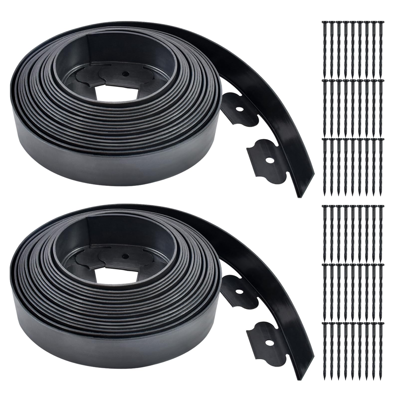 Aifong garden edging kit defines a 60ft black border for neat lawn lines