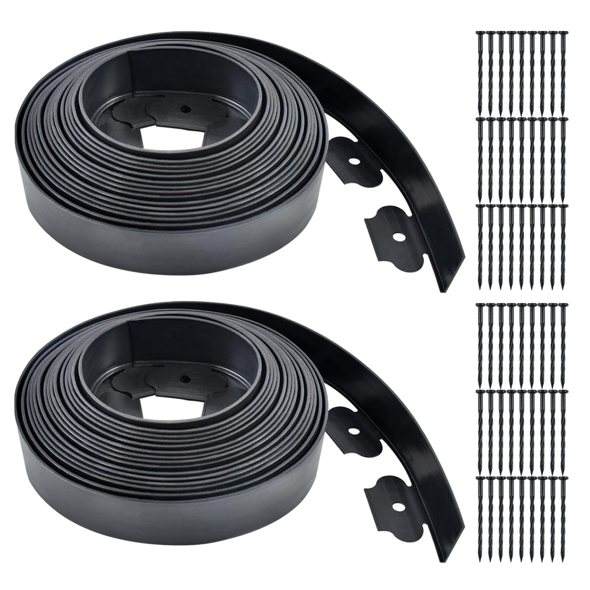 Aifong garden edging kit defines a 60ft black border for neat lawn lines