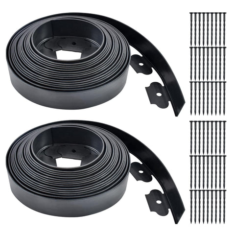 Aifong garden edging kit defines a 60ft black border for neat lawn lines