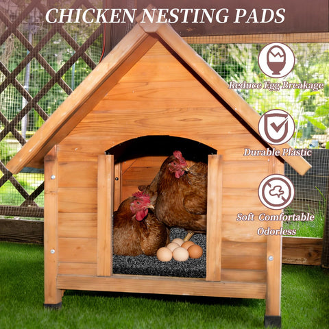 Aifong nesting pad cut to fit coop spaces for a precise layout.
