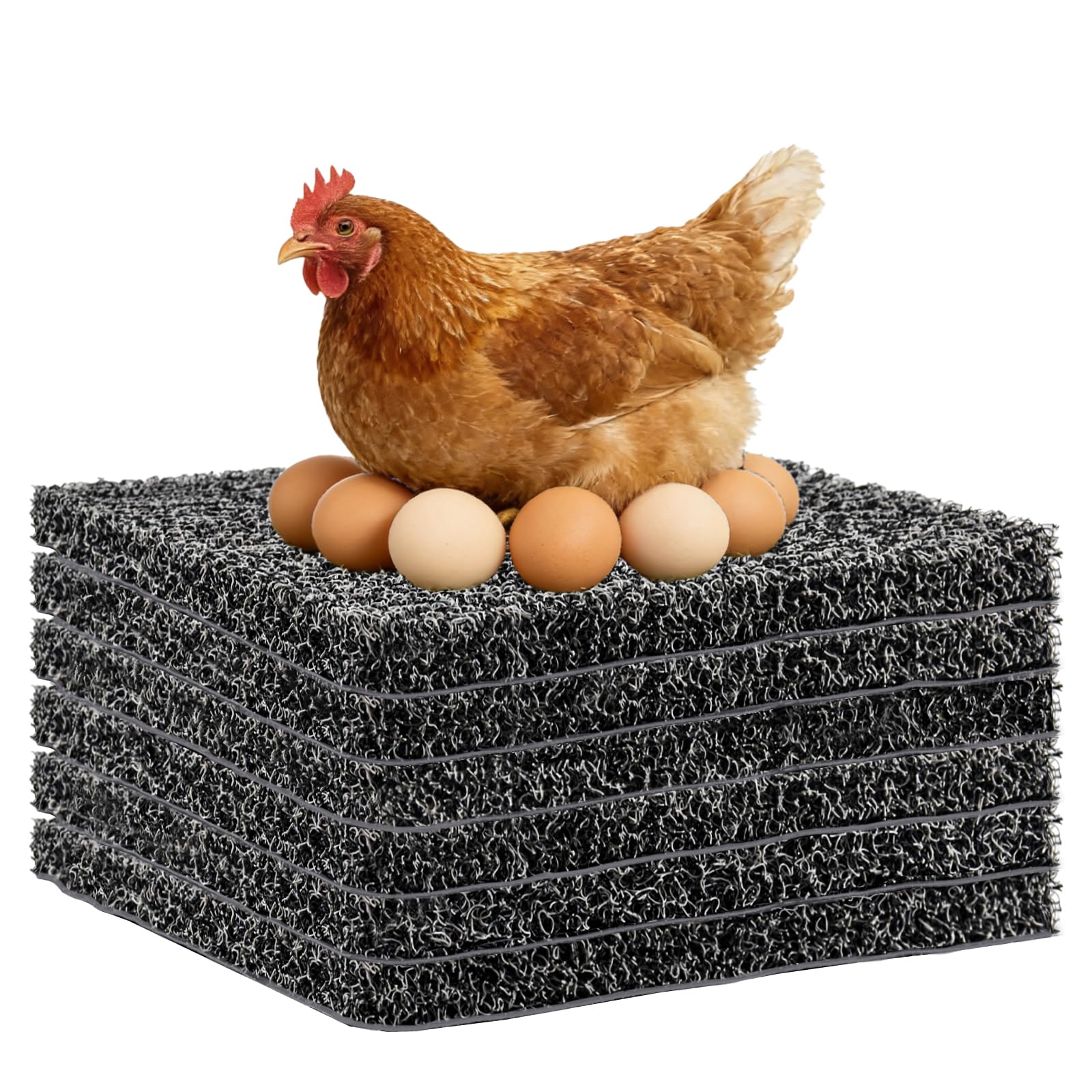 Aifong 6-pack nesting pads in gray for chicken coops, easy to clean.