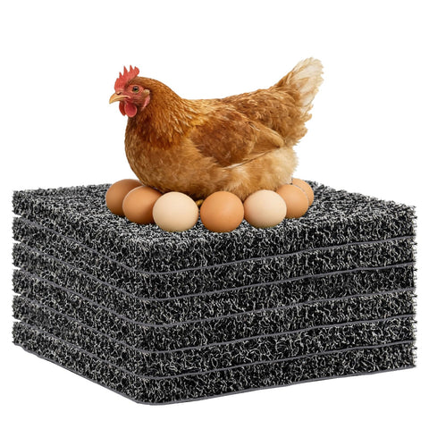 Aifong 6-pack nesting pads in gray for chicken coops, easy to clean.