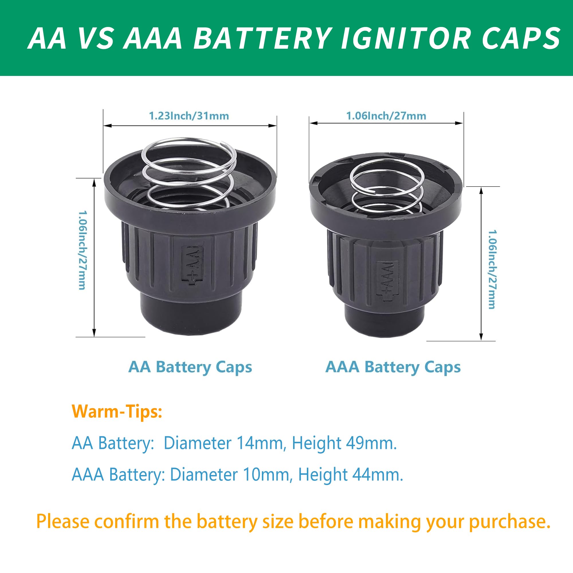A.I.FORCE igniter caps with springs illustrating reliable push-button performance
