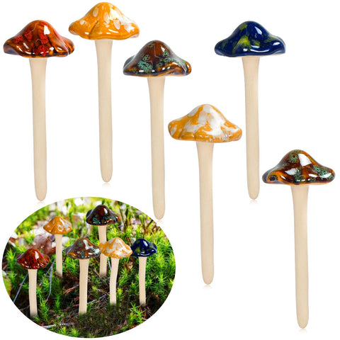 AIGEL garden ceramic mushroom decor with unique glaze in outdoor setting