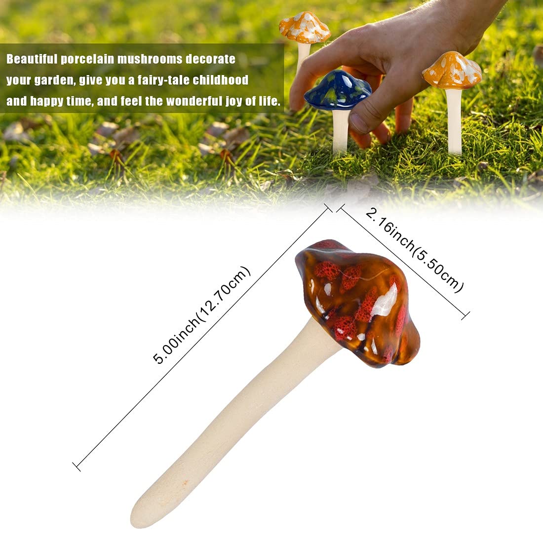 AIGEL glazed mushroom detail highlighting finish and charm