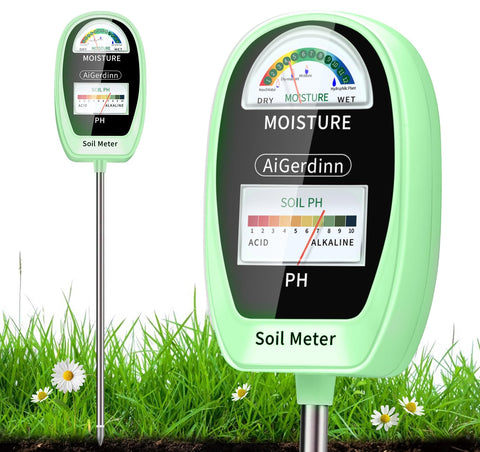 AiGerdinn soil test kit dual-dial overview for simple plant care readings.