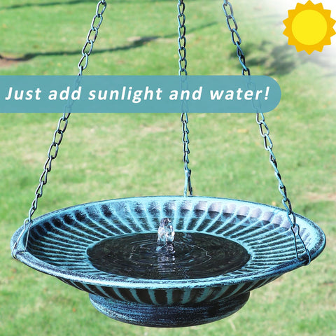 AIHAOKAN easy to hang bird bath with S shaped hook on chain
