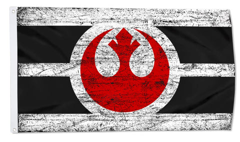 Aihccy Rebel Alliance flag close-up fabric texture showing durable polyester for outdoor use.