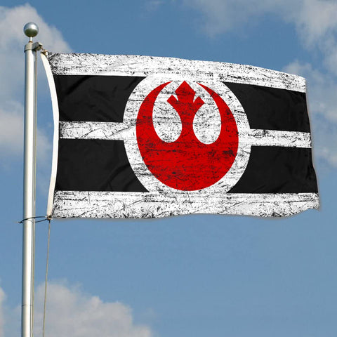 Aihccy Rebel Alliance flag double-sided print visible from both sides.