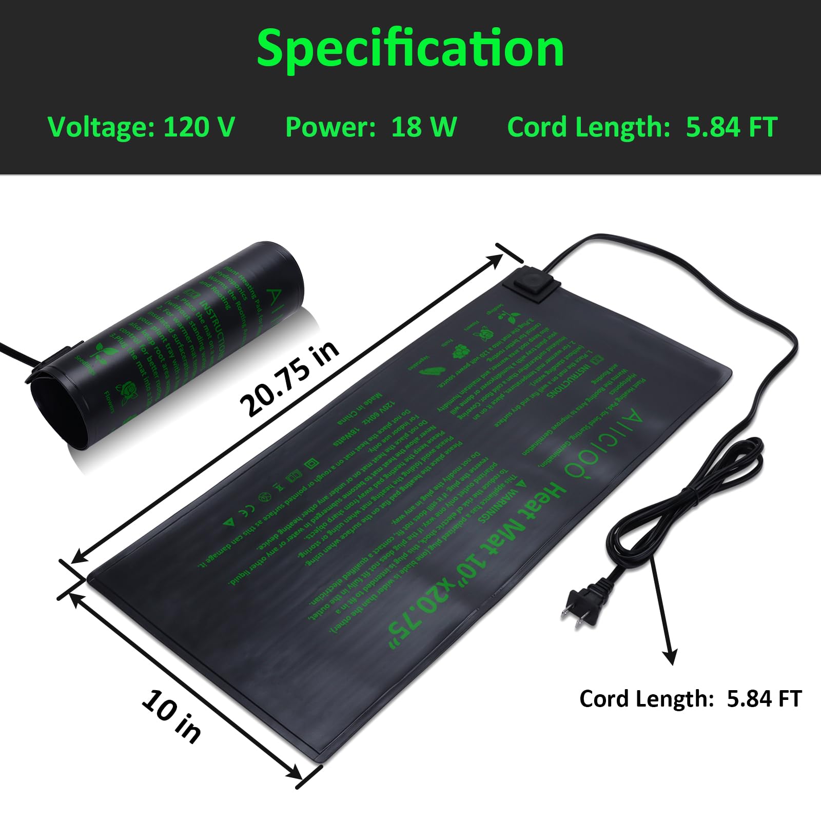 Aiicioo waterproof seedling mat keeps seedlings protected from splashes.