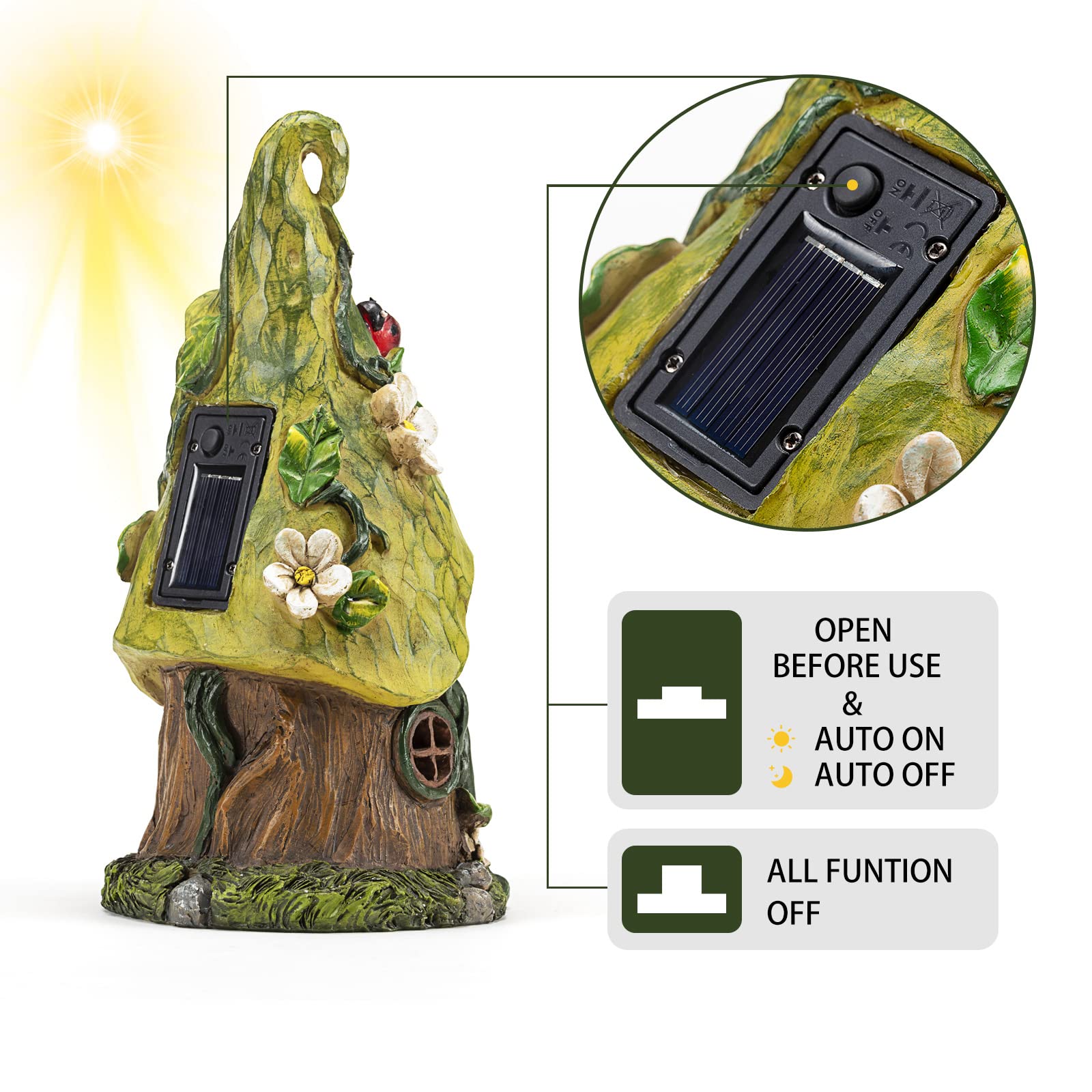 AIINY 11-inch resin fairy statue adds a cozy glow at dusk